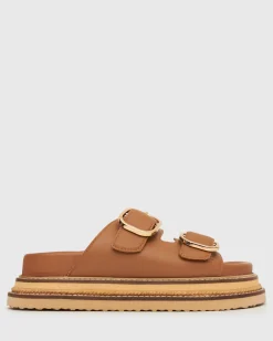 Women Betts Sandals|Flats^HARLAND Leather Flatform Slides