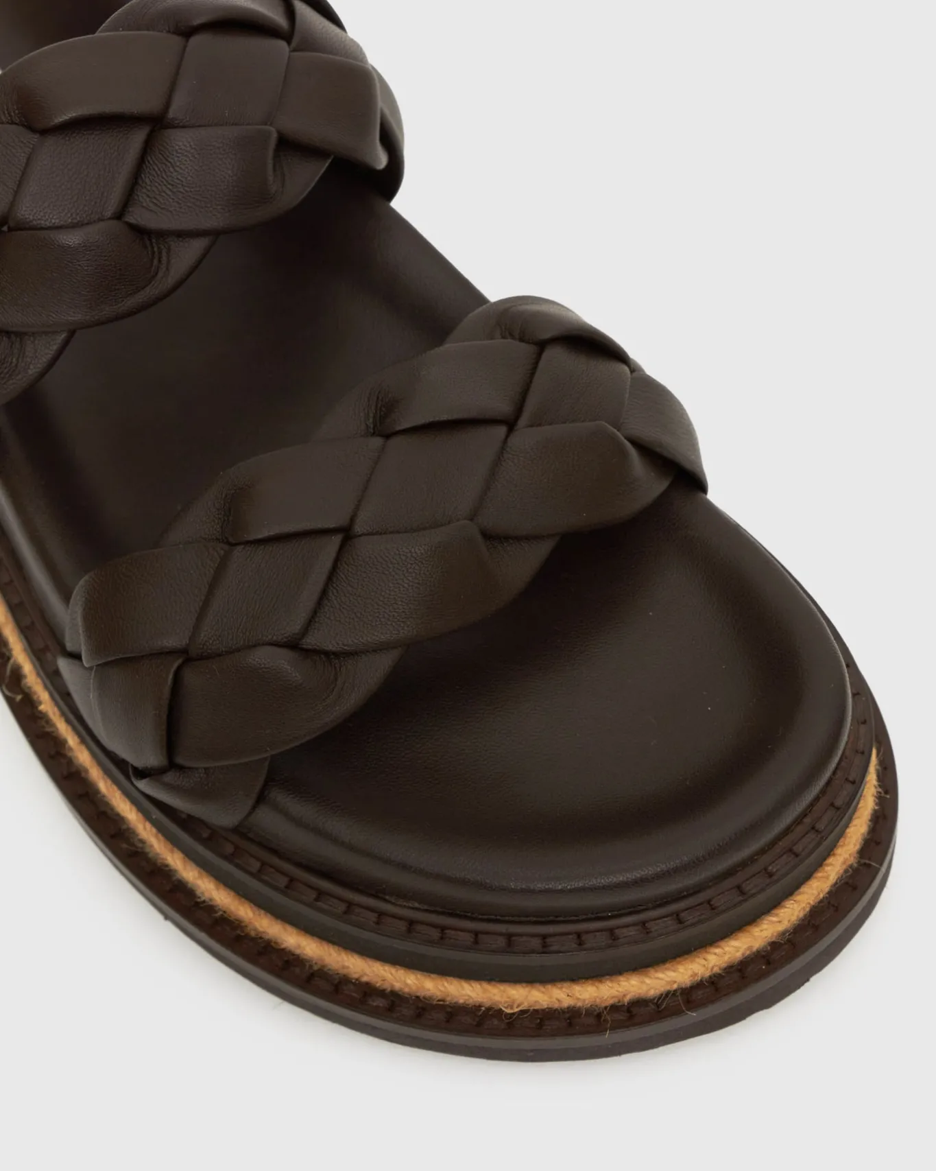 Women Betts Leather^HEIDI Braided Leather Flatform Slides