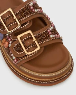 Women Betts Sandals|Flats^HONOLULU Leather Multi Beaded Slides