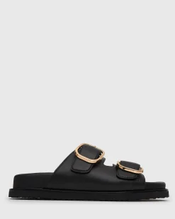 Women Betts Sandals|Flats^HUSH Leather Buckle Slides