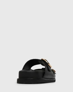 Women Betts Sandals|Flats^HUSH Leather Buckle Slides