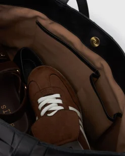 Betts Shoe Matches^KENNIE Leather Woven Tote Handbag