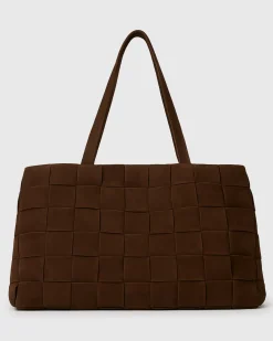 Betts Shoe Matches^KENNIE Leather Woven Tote Handbag