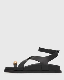 Women Betts Sandals|Flats^MALIBU Leather Crossover Ankle-Strap Sandals