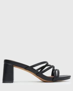 Women Betts Block|Low-Mid^PRAISE Strappy Block Heel Mules