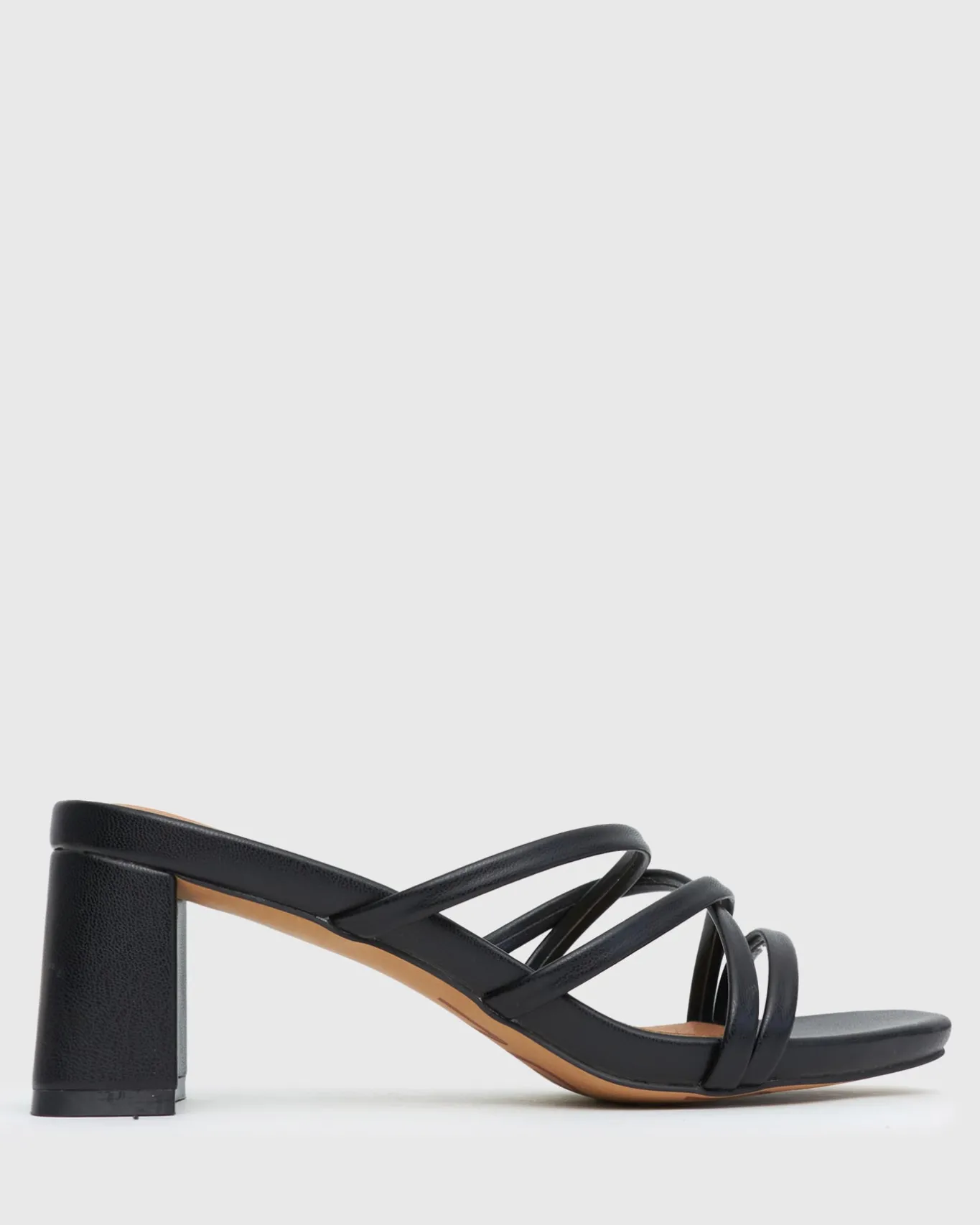 Women Betts Block|Low-Mid^PRAISE Strappy Block Heel Mules