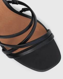 Women Betts Block|Low-Mid^PRAISE Strappy Block Heel Mules
