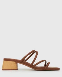 Women Betts Block|Low-Mid^PRE-ORDER HALLIE Low Wooden Block Heel Mules