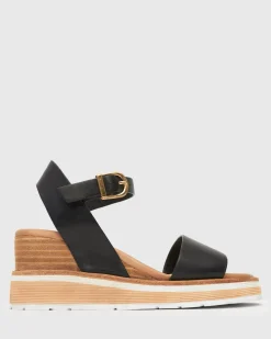 Women Betts Leather|Heeled^PRE-ORDER SANDREA Stacked Heel Wedges
