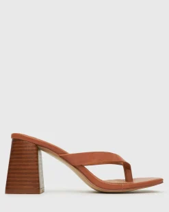 Women Betts Block|High^SUNDOWNER Leather Thong Mule Sandals