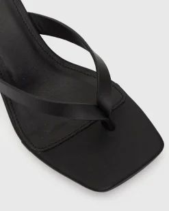 Women Betts Block|High^SUNDOWNER Leather Thong Mule Sandals