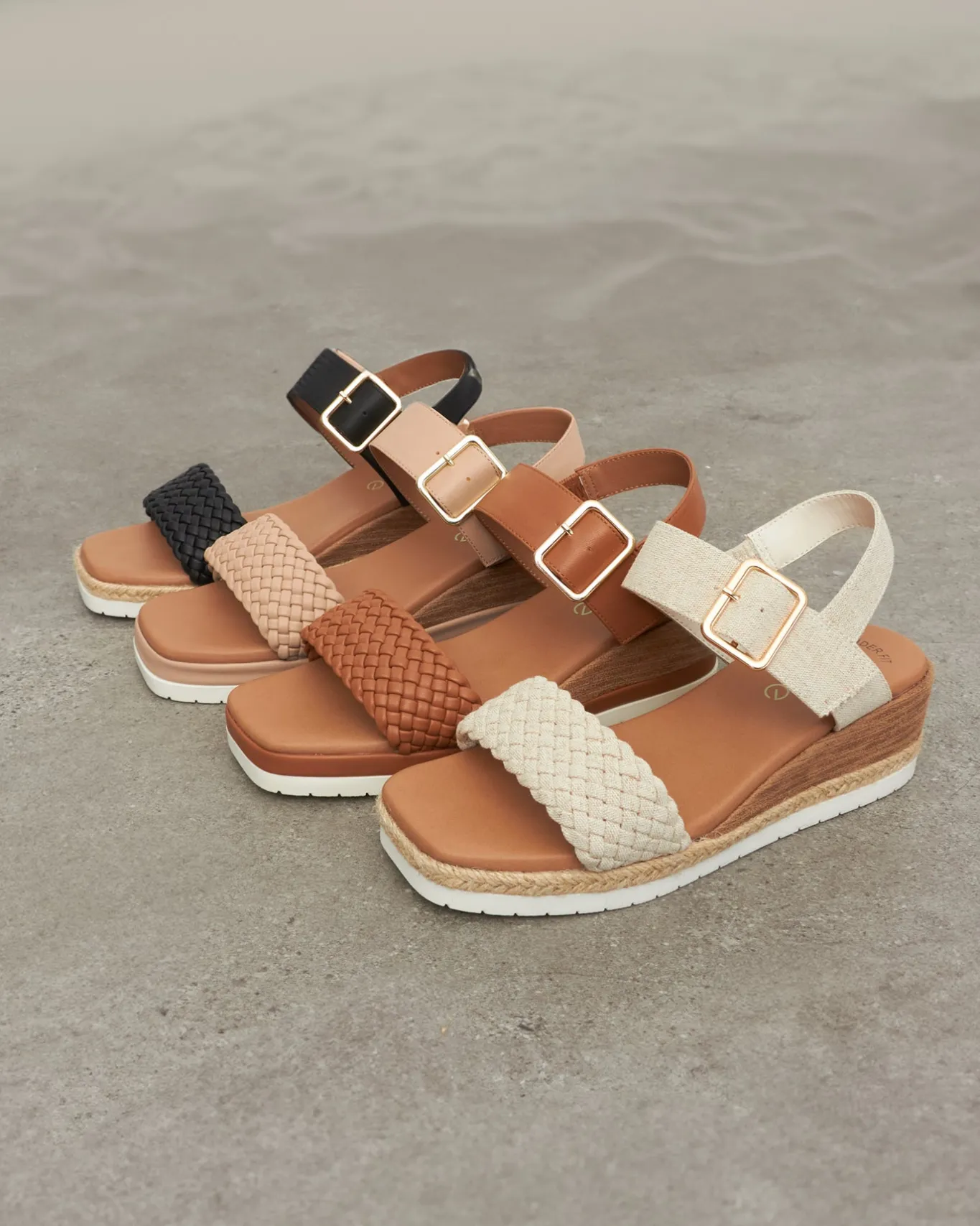 Women Betts Wider Fit|Low-Mid^Wider Fit KENZIE Vegan Low Wedge Sandals